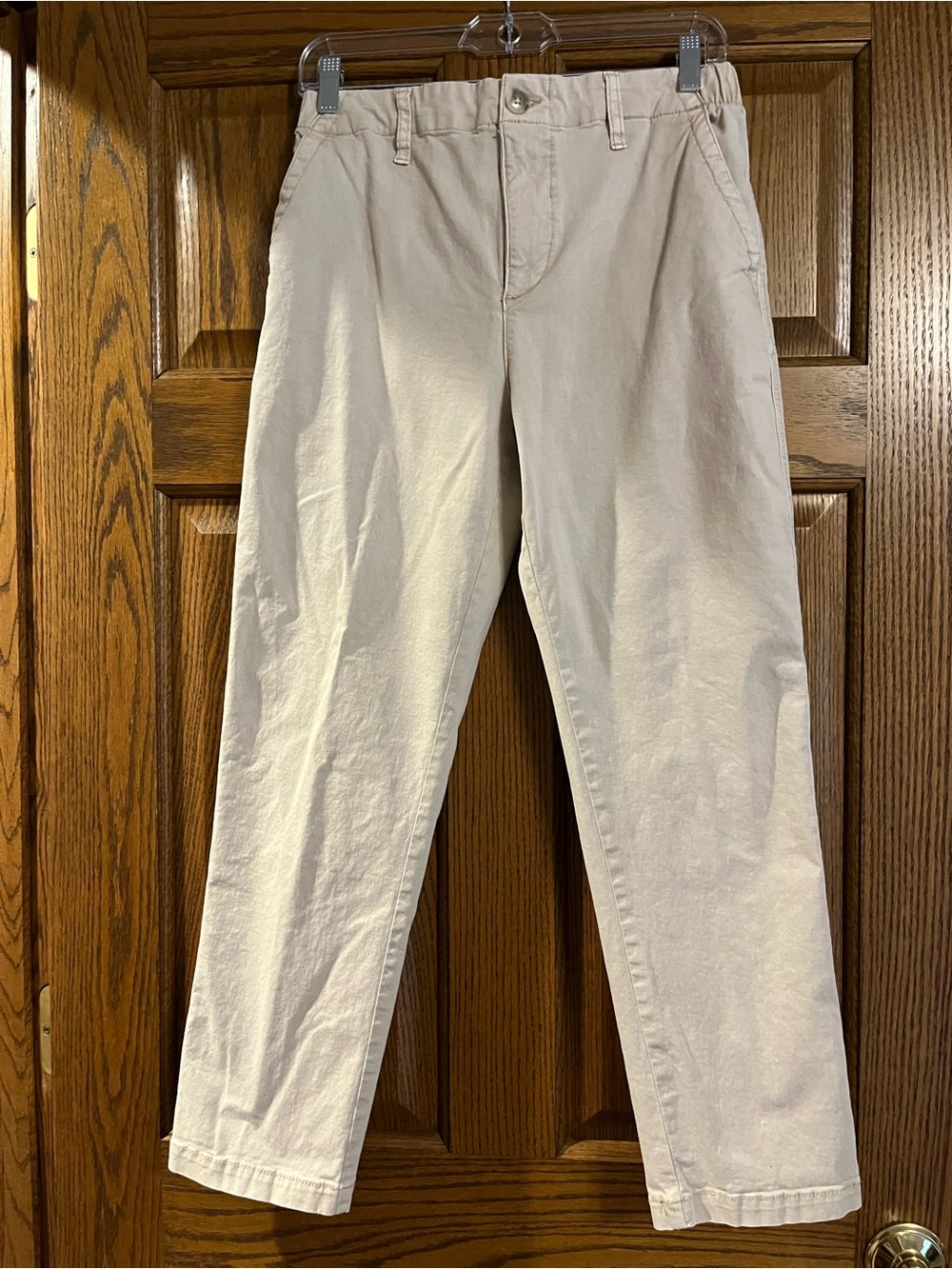 Women’s Old Mavy Beige Cotton Blend Pants with Elastic Waist Size M